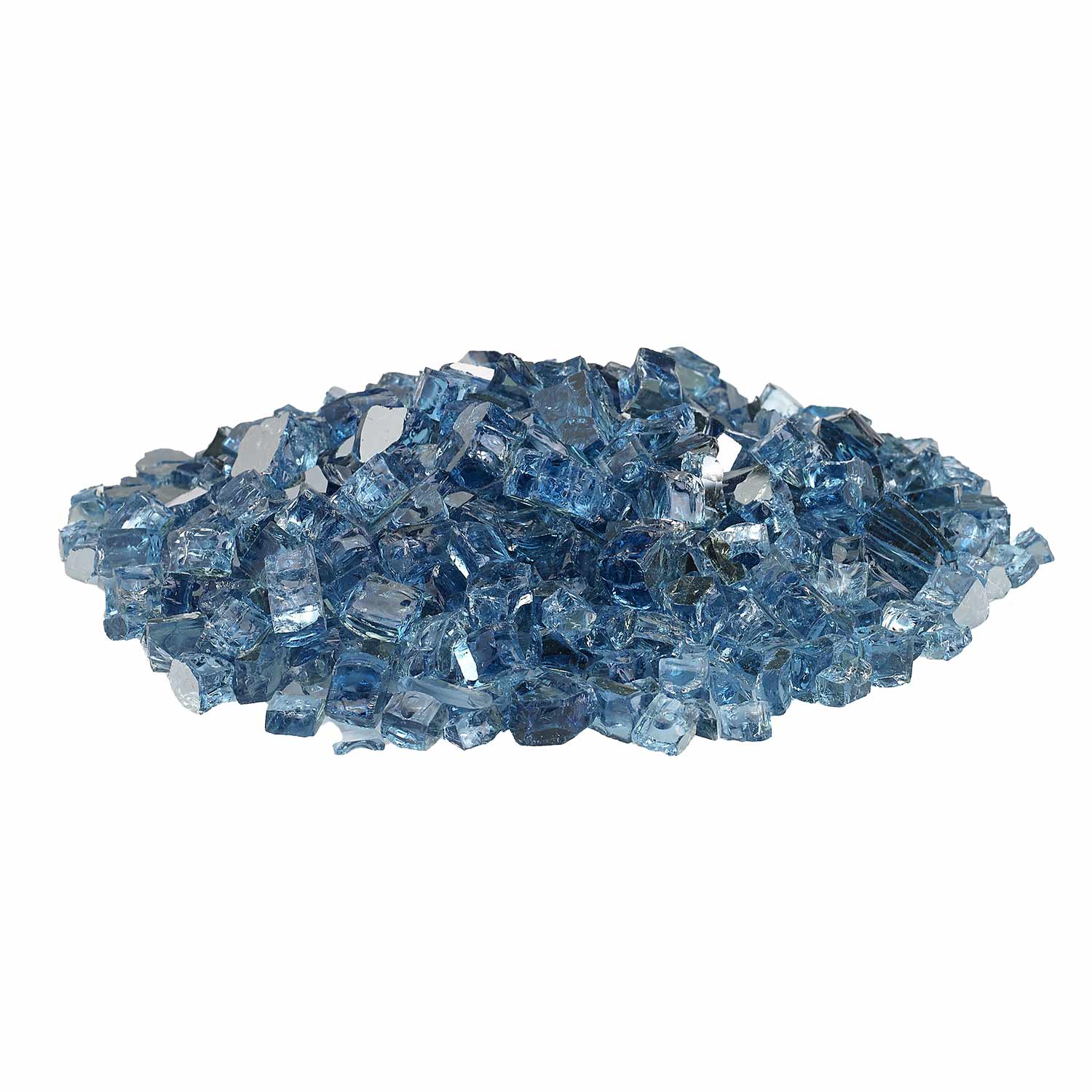 American Fire Glass 1/2-Inch Premium Fire Glass, 10 lbs, Pacific Blue Reflective