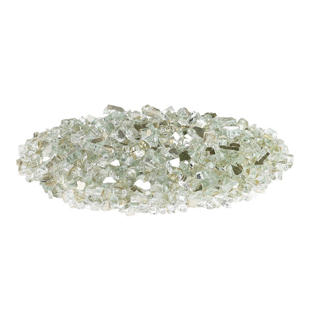 American Fire Glass 1/4-Inch Premium Fire Glass, 10 lbs, Platinum Reflective