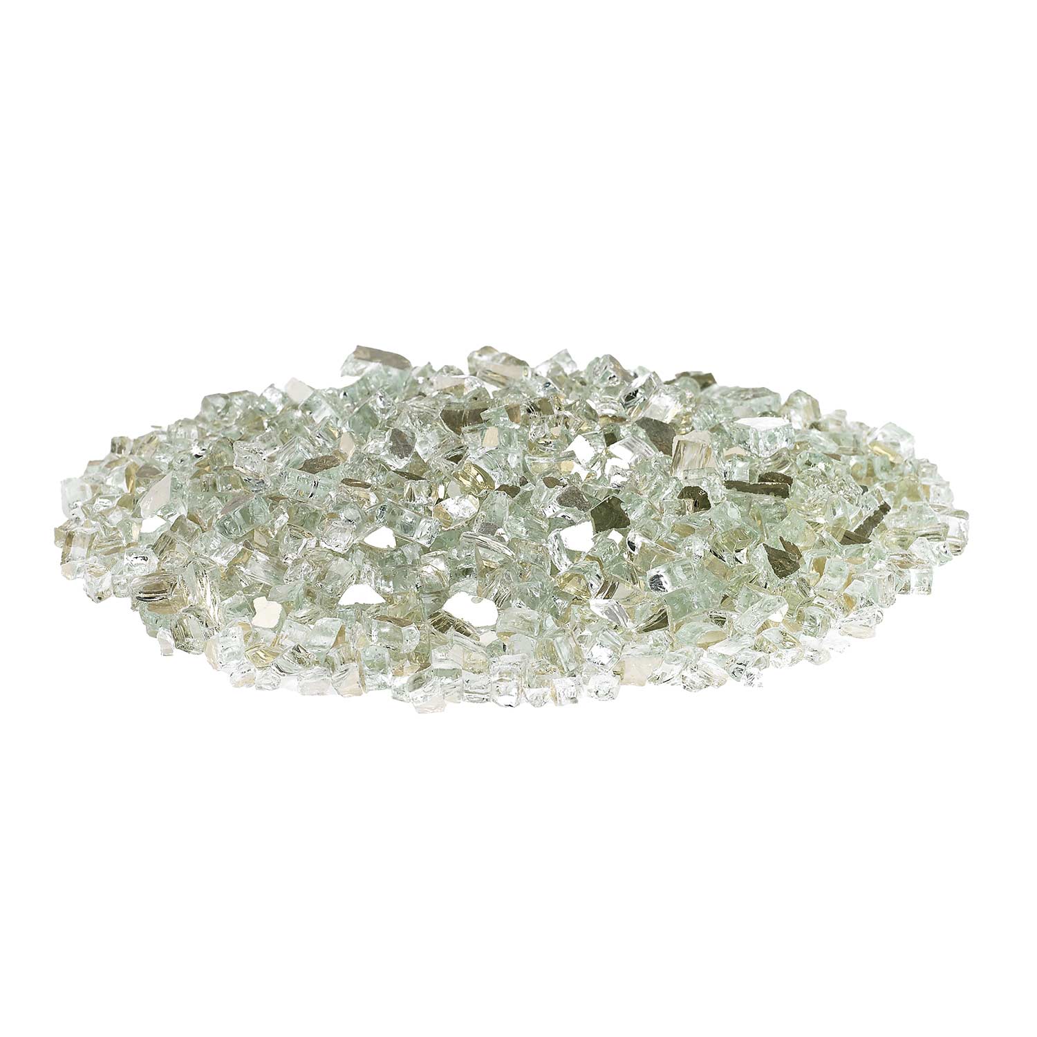American Fire Glass 1/4-Inch Premium Fire Glass, 10 lbs, Platinum Reflective