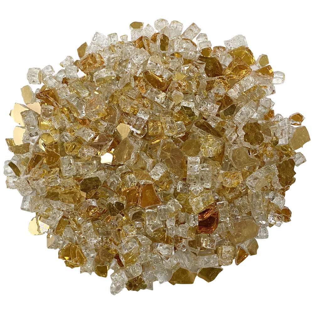 American Fire Glass 1/2-Inch Premium Fire Glass, 10 lbs, Gold Reflective