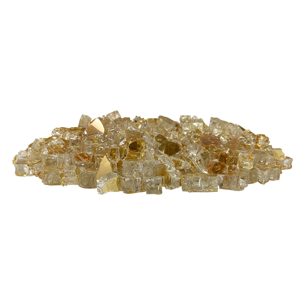 American Fire Glass 1/2-Inch Premium Fire Glass, 10 lbs, Gold Reflective