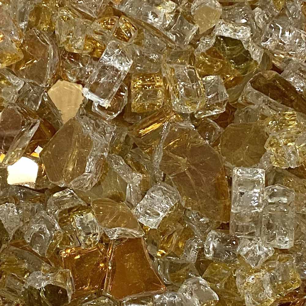 American Fire Glass 1/2-Inch Premium Fire Glass, 10 lbs, Gold Reflective