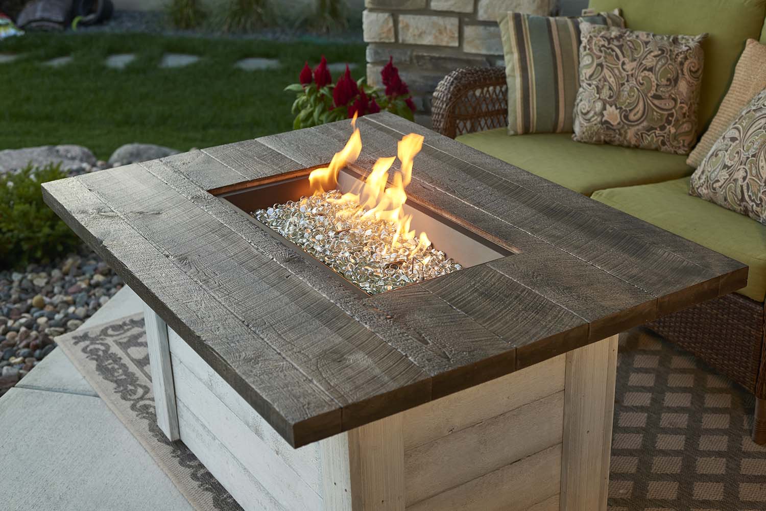 The Outdoor GreatRoom Company ALC-1224 Alcott Gas Fire Pit Table, 36.75x48-Inches