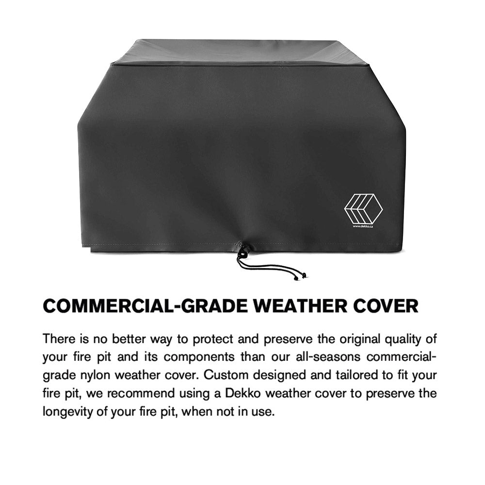 HPC Fire 31-Inch Square Glass Wind Guard With Vinyl Cover for Alea 40 Fire Pits