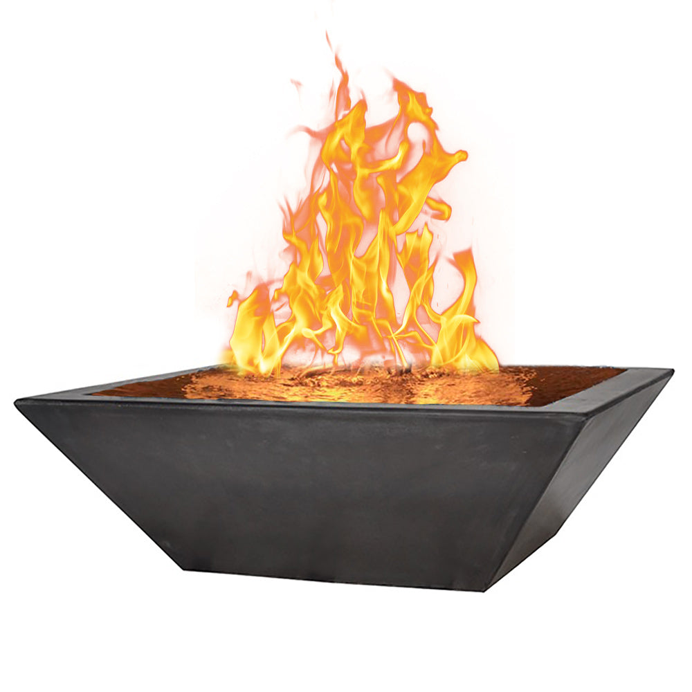 Fire by Design APGSQEWB36 Square Geo Essex 36-Inch GFRC Fire on Water Bowl