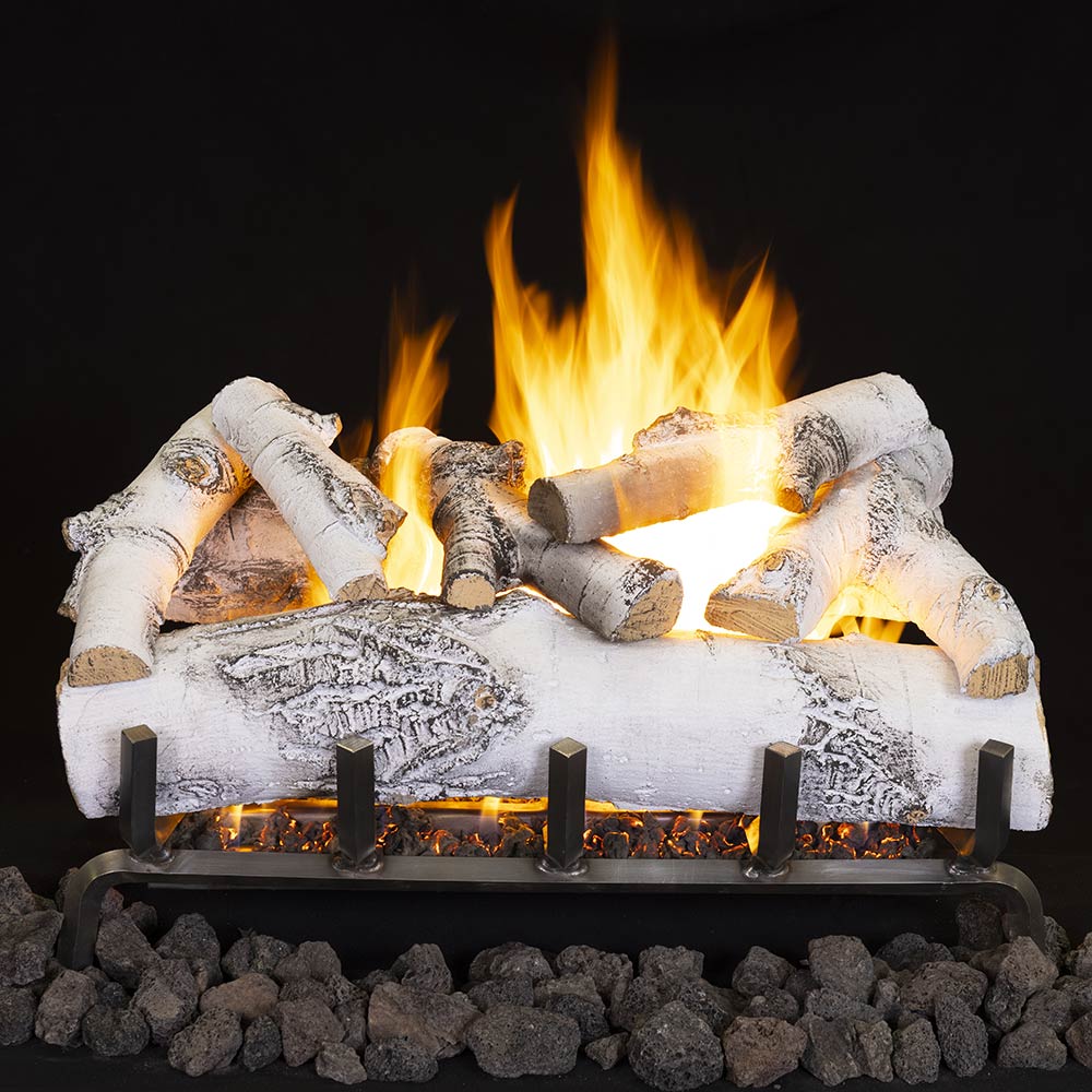 Superior ASHTONBIRCHOD Vented Ceramic Fiber Ashton White Birch Outdoor Gas Log Set
