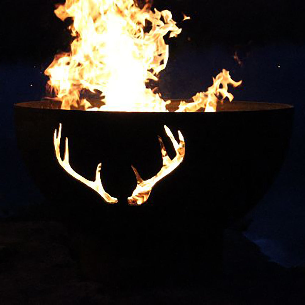 Fire Pit Art Antlers Wood Fire Pit