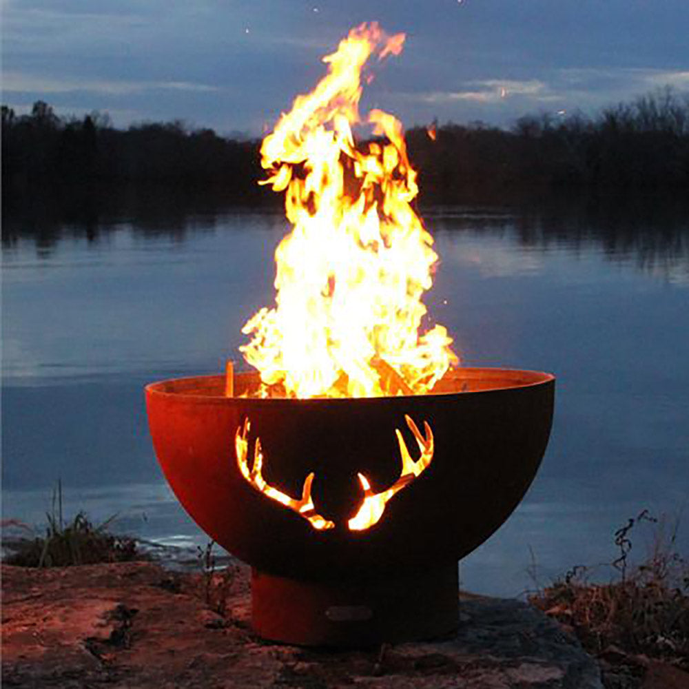 Fire Pit Art Antlers Wood Fire Pit