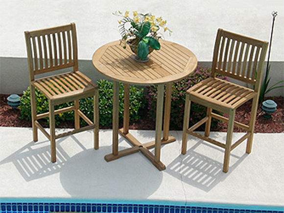 Royal Teak Collection Round Teak Bar Table