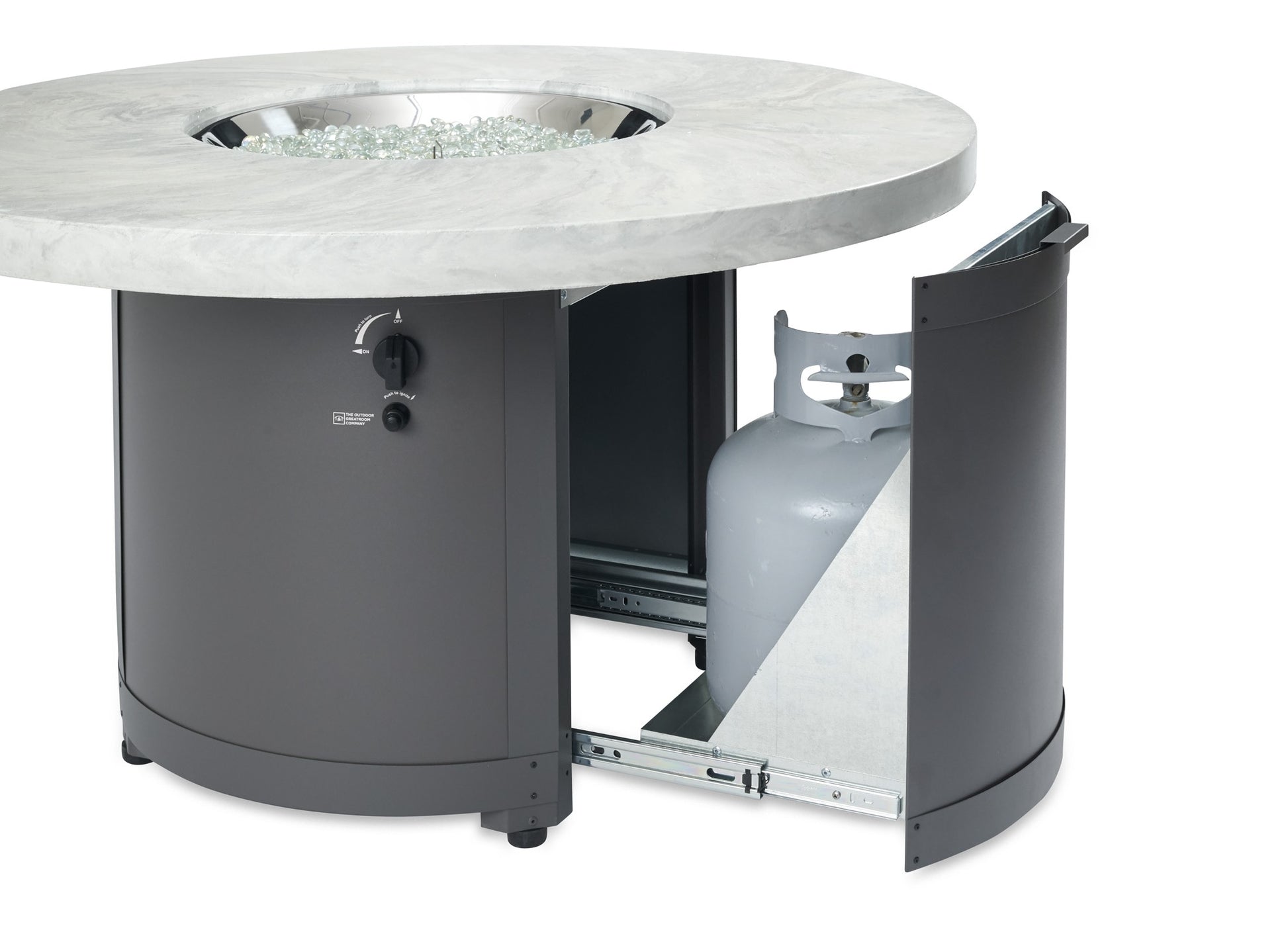 The Outdoor GreatRoom Company BC-20 Beacon Chat Height Fire Pit Table, 48x48-Inches