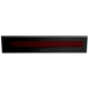 Black rectangular electric heater with red heating elements and Bromic logo