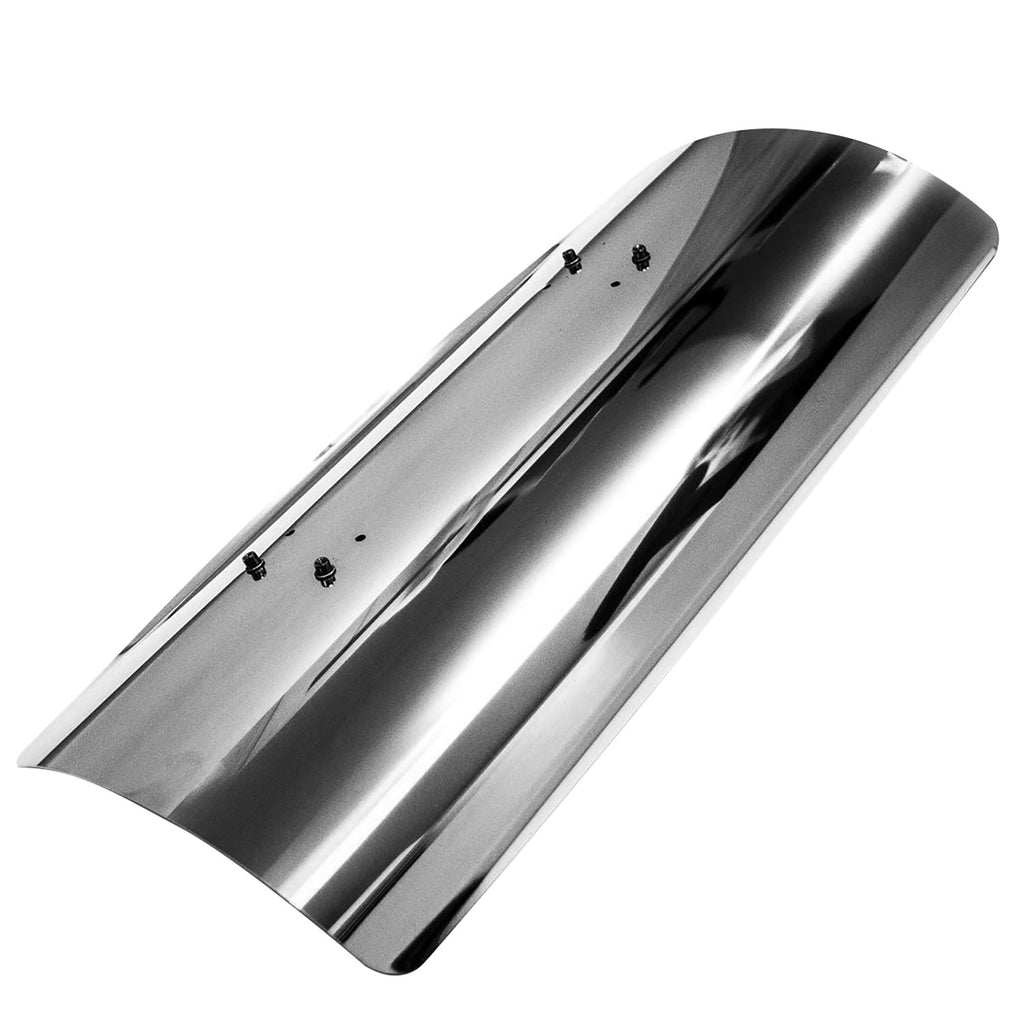 Bromic heat deflector panel for radiant heater, brushed metal with mounting holes
