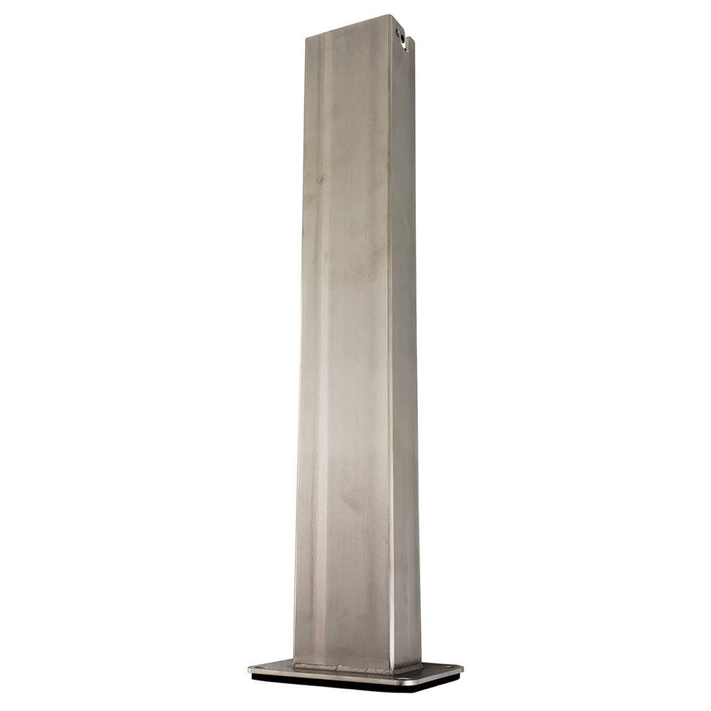 Metal suspension pole kit with rectangular upright post and flat base plate
