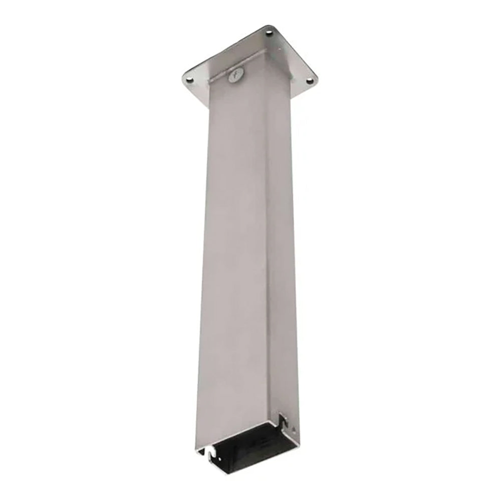 Metal tube suspension support for heater, rectangular post with mounting brackets
