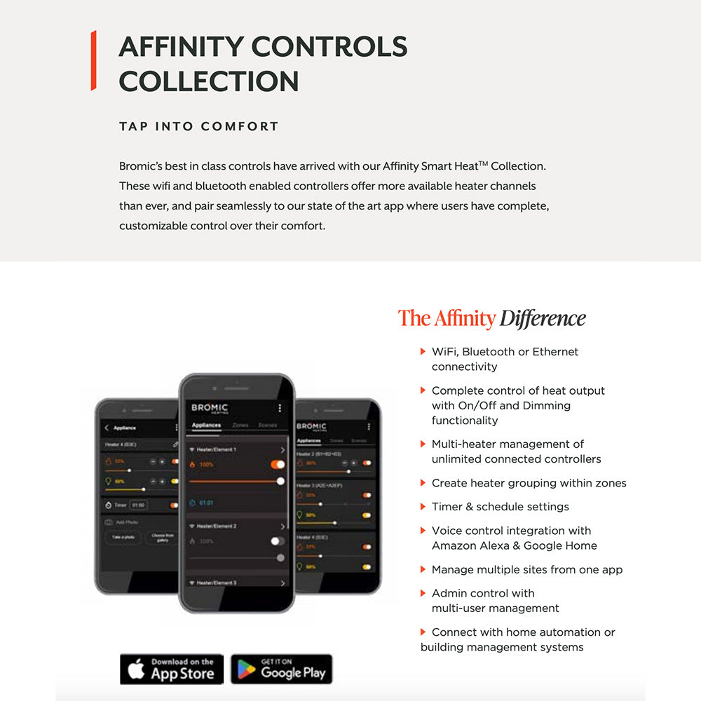 Bromic Affinity Smart-Heat Controller for Eclipse Pendant, Five Channels
