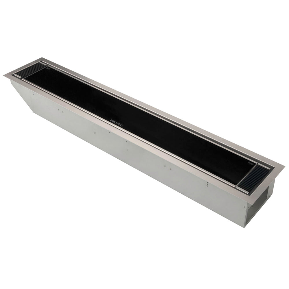 Ceiling recess kit for electric heater, rectangular metal housing with black vent grille