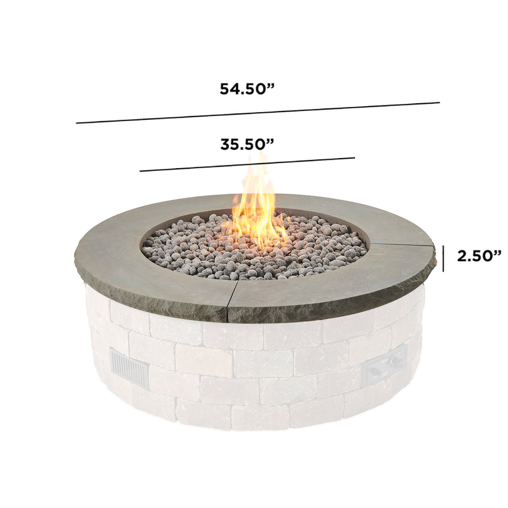 The Outdoor GreatRoom Company Bronson Charcoal Gray 4-Piece Top Concrete Cap