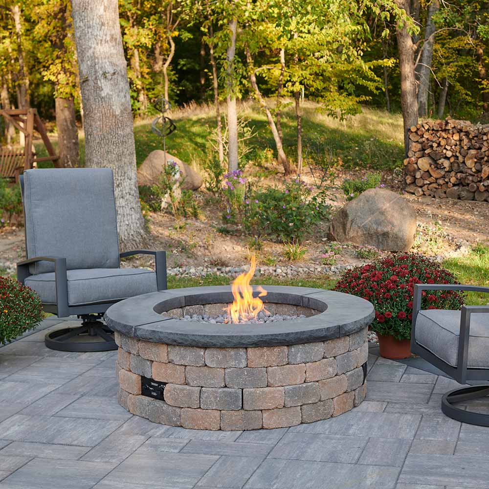 The Outdoor GreatRoom Company BRON52-K Do-It-Yourself Bronson Round Gas Fire Pit Kit, 51.25-Inch