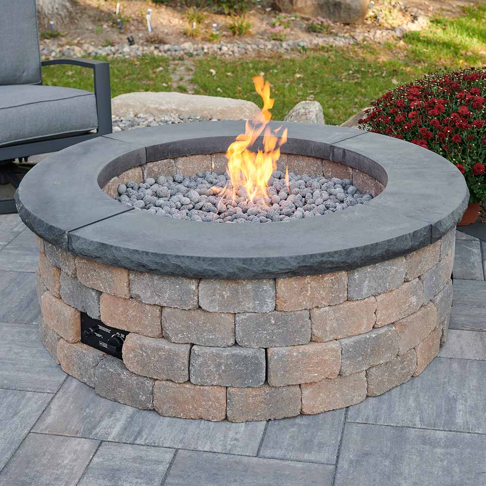 The Outdoor GreatRoom Company BRON52-K Do-It-Yourself Bronson Round Gas Fire Pit Kit, 51.25-Inch