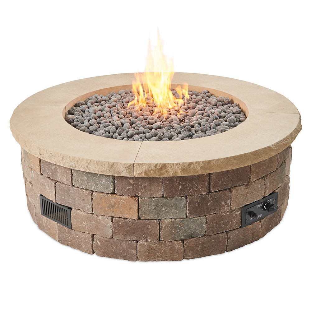 The Outdoor GreatRoom Company BRON52-K Do-It-Yourself Bronson Round Gas Fire Pit Kit, 51.25-Inch