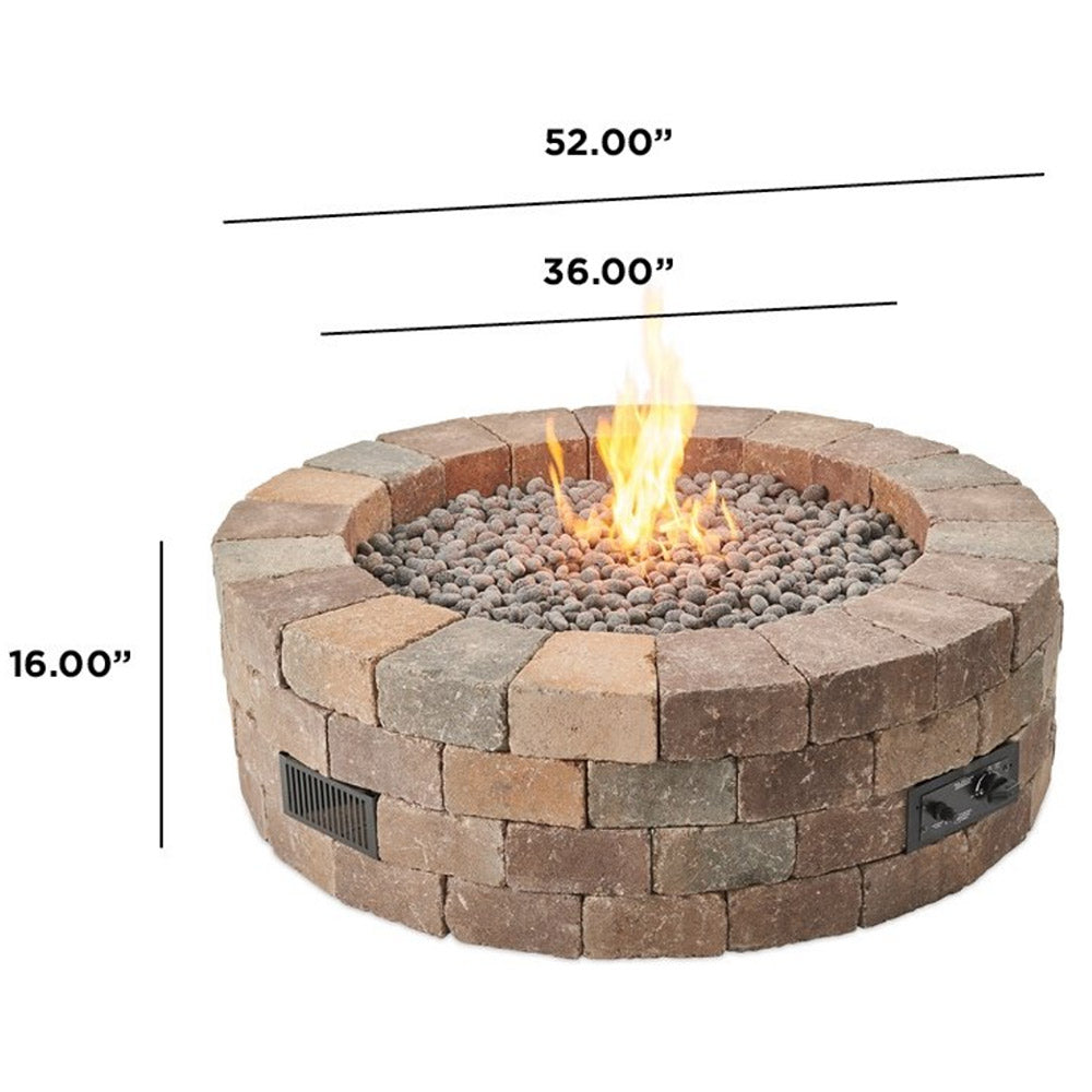 The Outdoor GreatRoom Company BRON52-K Do-It-Yourself Bronson Round Gas Fire Pit Kit, 51.25-Inch