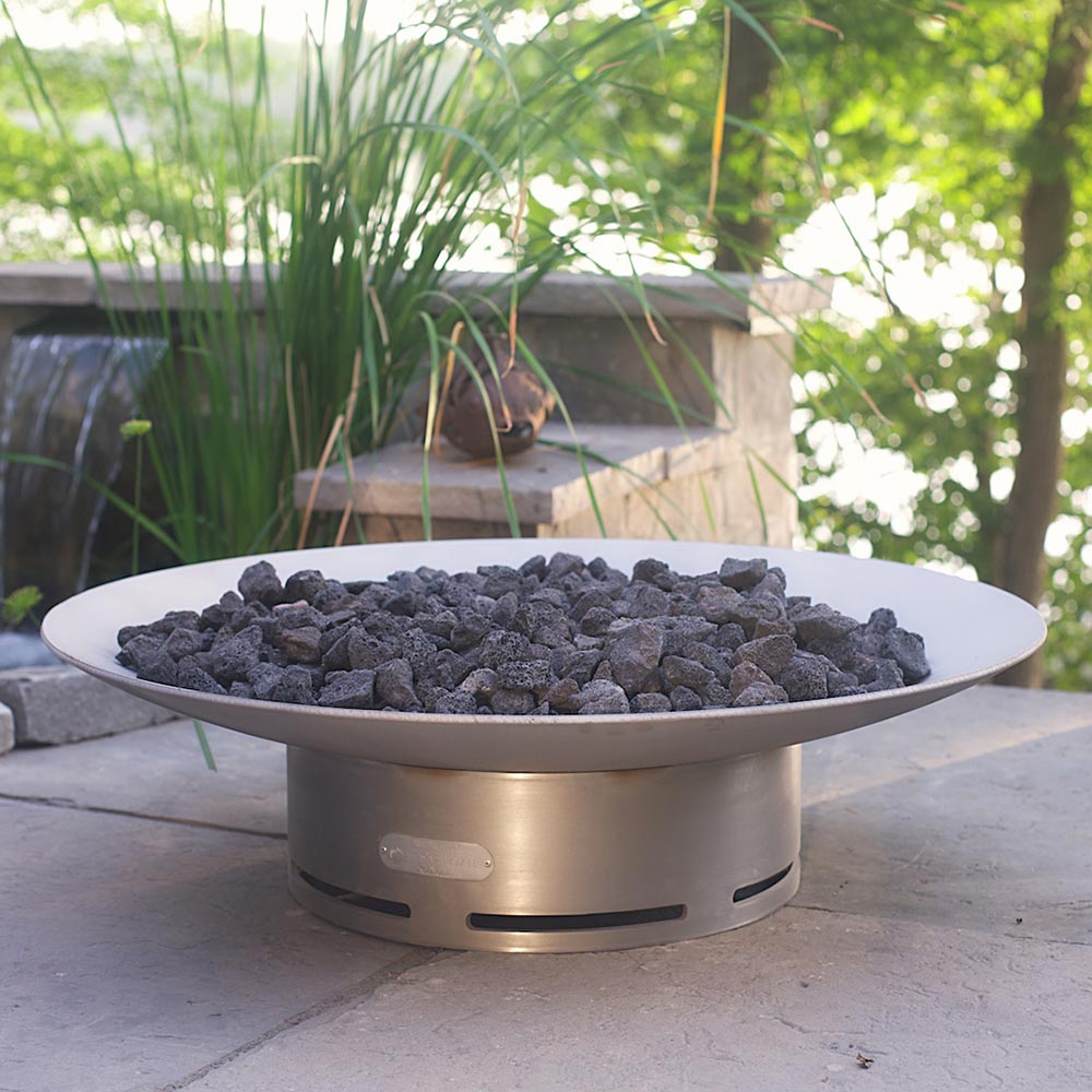 Fire Pit Art Bella Vita 58-Inch Stainless Steel Gas Fire Pit