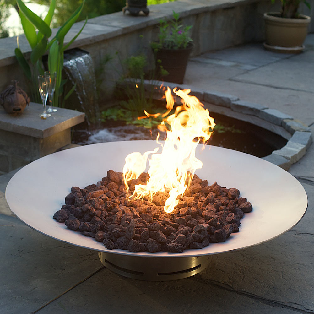 Fire Pit Art Bella Vita 46-Inch Stainless Steel Gas Fire Pit