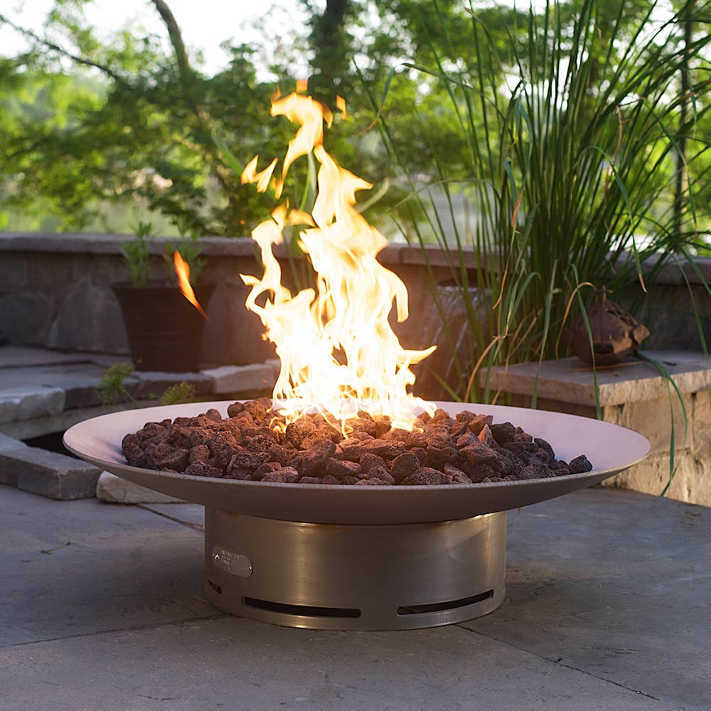 Fire Pit Art Bella Vita 46-Inch Stainless Steel Gas Fire Pit