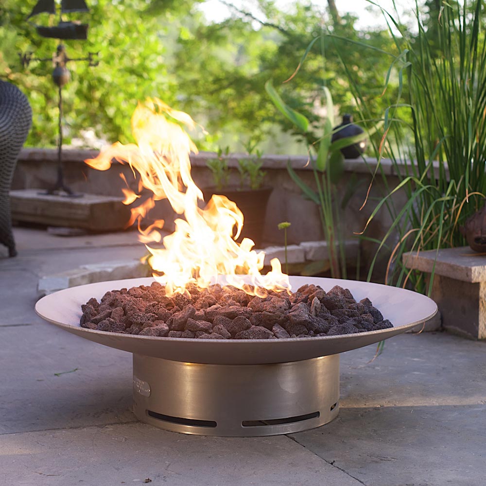 Fire Pit Art Bella Vita 58-Inch Stainless Steel Gas Fire Pit