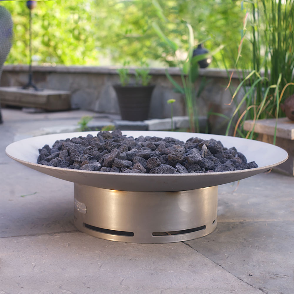 Fire Pit Art Bella Vita 46-Inch Stainless Steel Gas Fire Pit