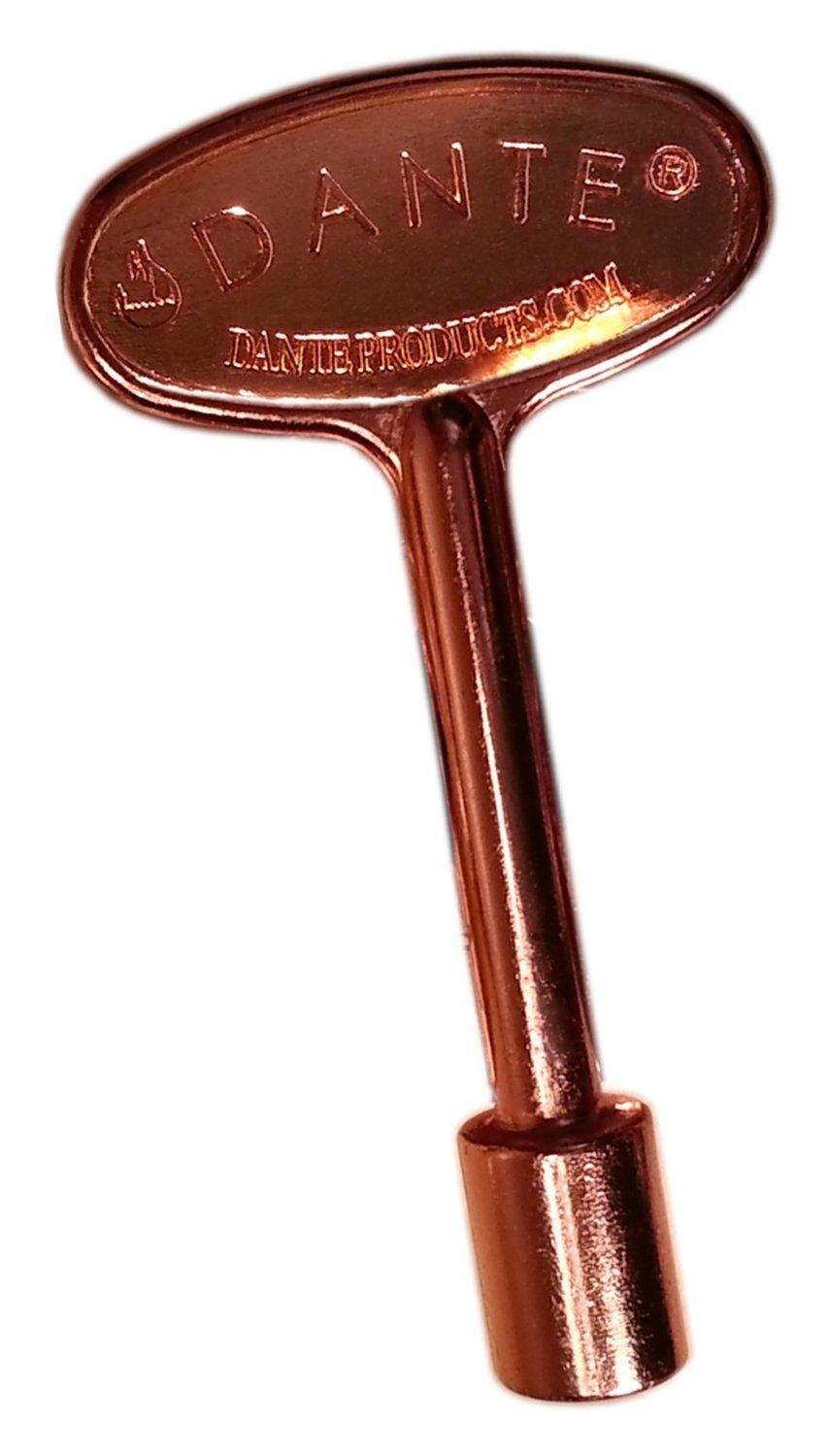 3-inch universal valve key, copper finish with round branded head