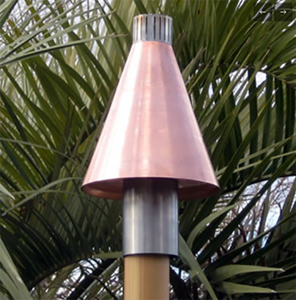 Fire by Design Copper Cone Gas Torch Head with Black Powder-Coated Pole