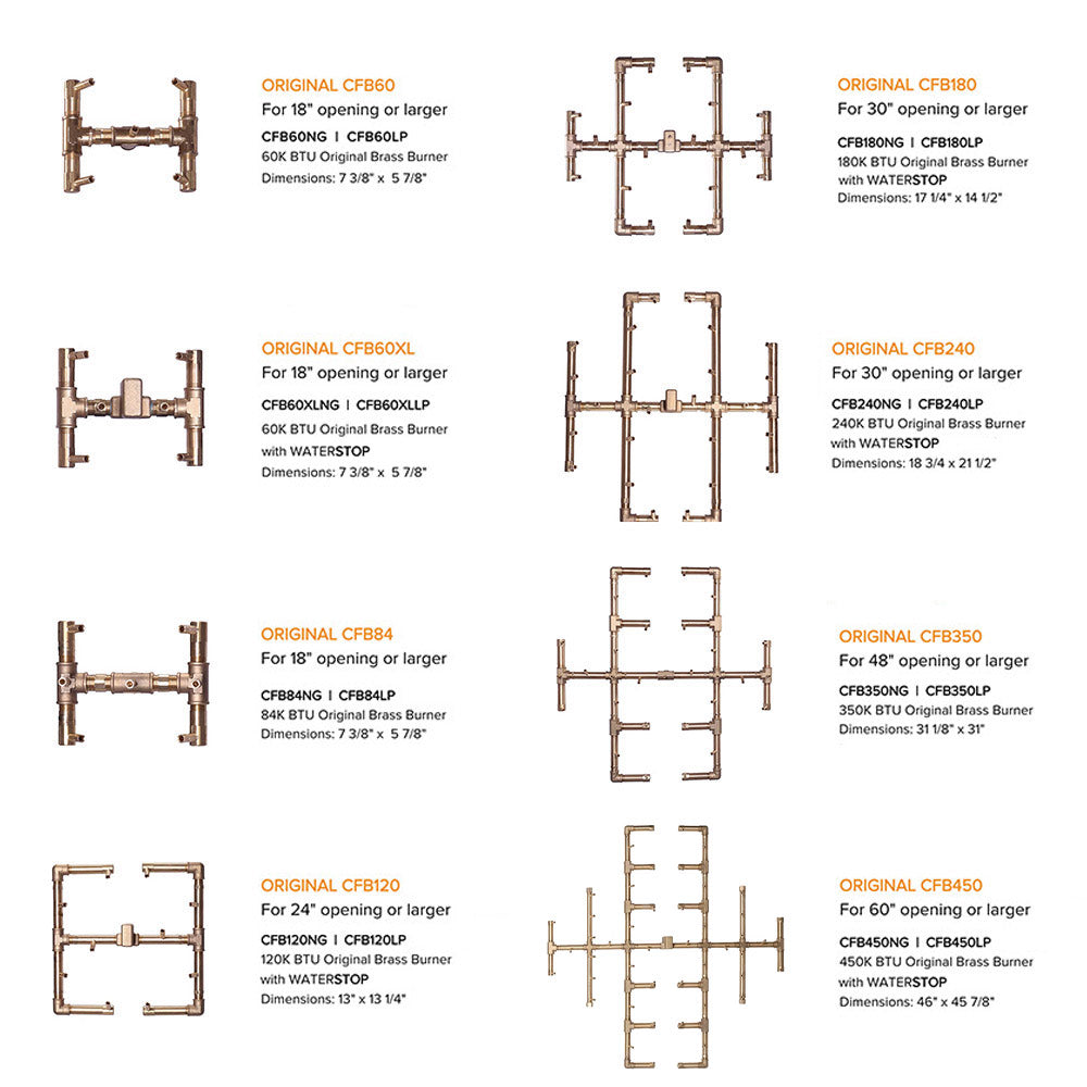 Crossfire by Warming Trends CFB Match Light Original Brass Gas Fire Pit Burner