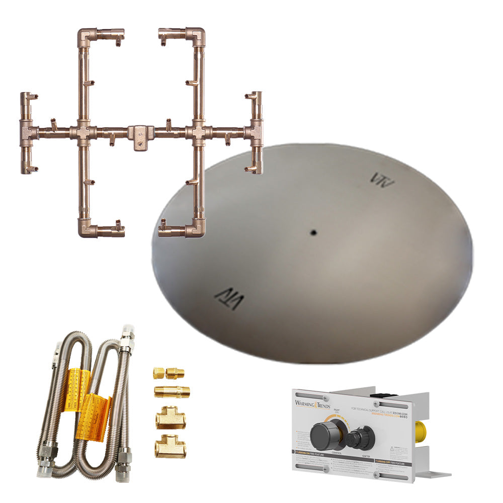 Crossfire by Warming Trends Mercury Flame Sensing Spark Ignition Original Brass Gas Fire Pit Burner Kit