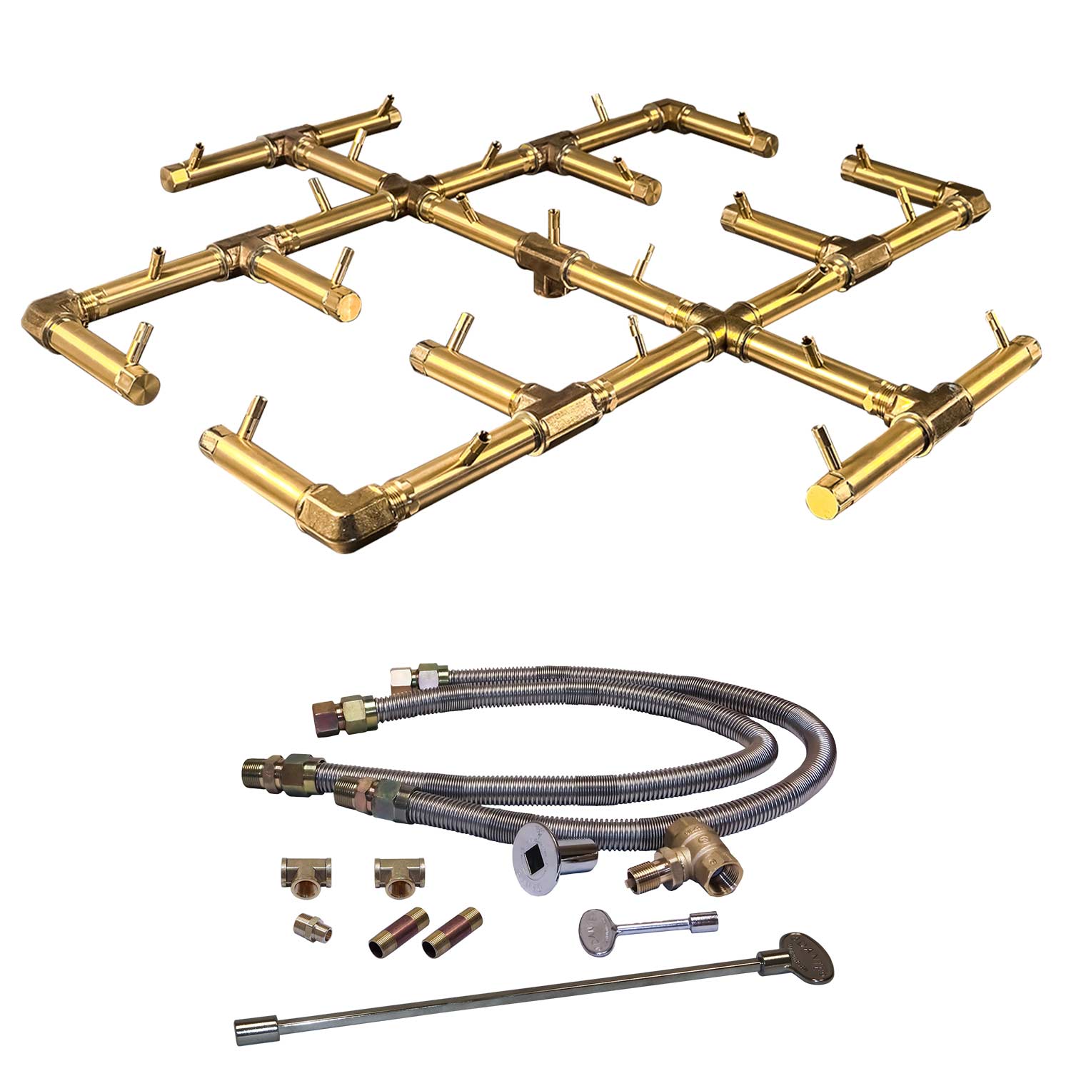 Crossfire by Warming Trends CFB-FLKV Match Light Original Brass Gas Fire Pit Burner Kit