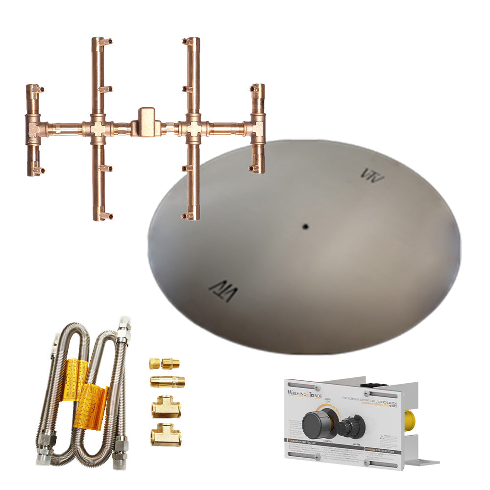 Crossfire by Warming Trends Mercury Flame Sensing Spark Ignition Round Tree-Style Brass Fire Pit Burner Kit