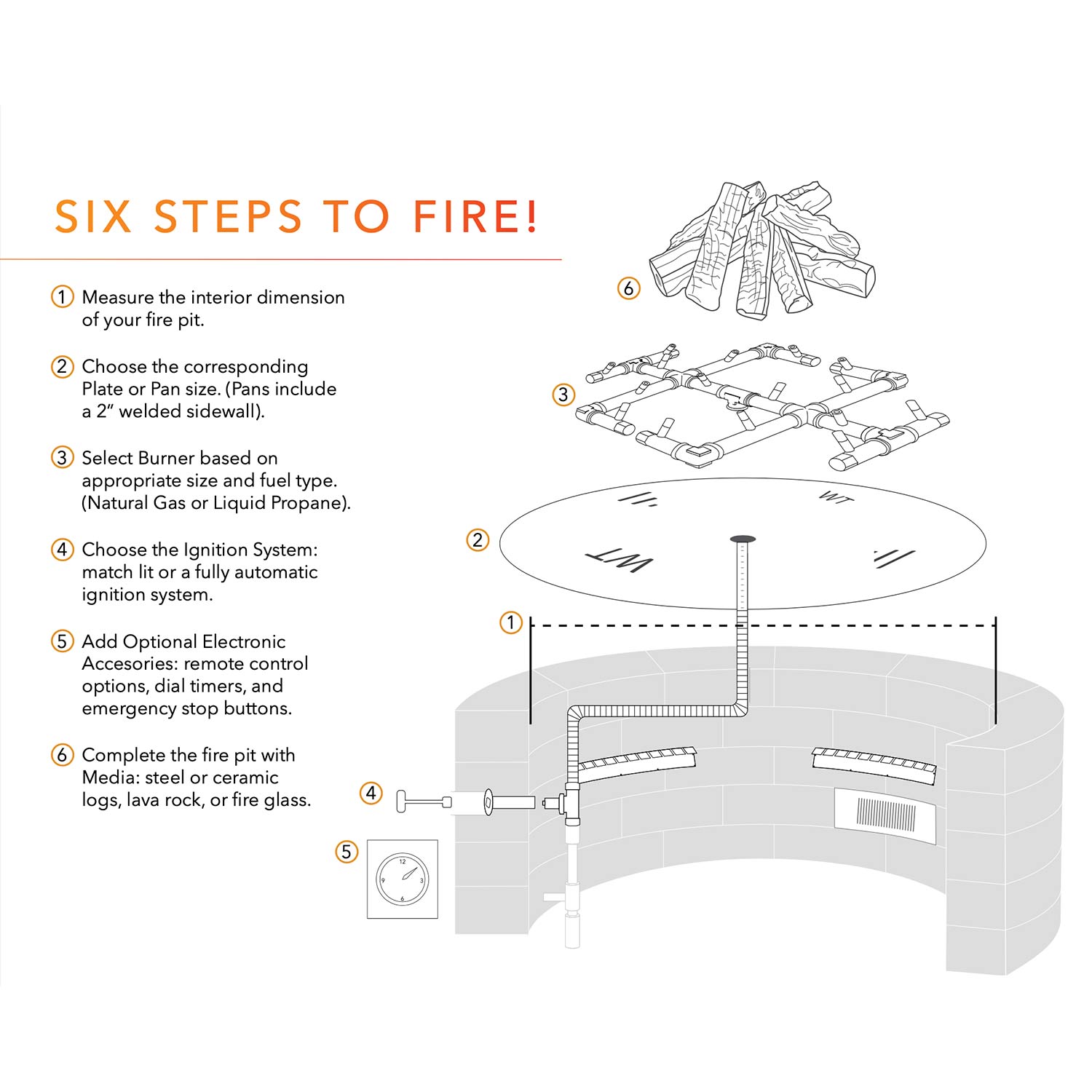 Crossfire by Warming Trends Mercury Flame Sensing Spark Ignition H-Style Brass Fire Pit Burner Kit