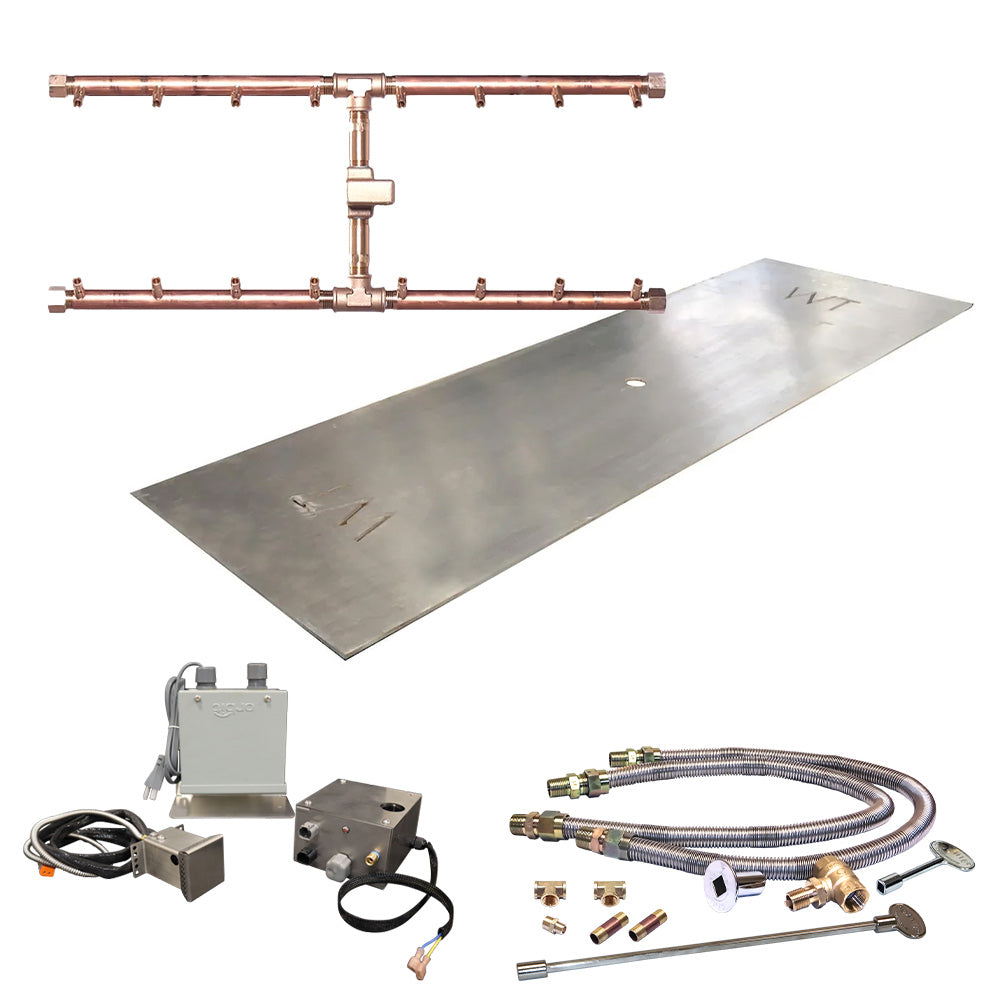 Crossfire by Warming Trends 24 Volt Platinum Electronic Ignition H-Style Brass Gas Fire Pit Burner Kit