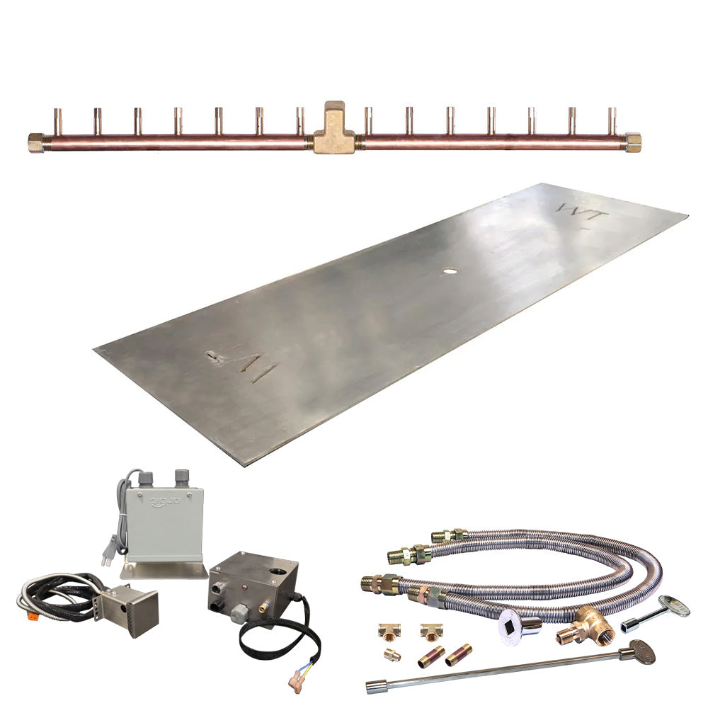 Crossfire by Warming Trends 24 Volt Platinum Electronic Ignition Linear Brass Gas Fire Pit Burner Kit