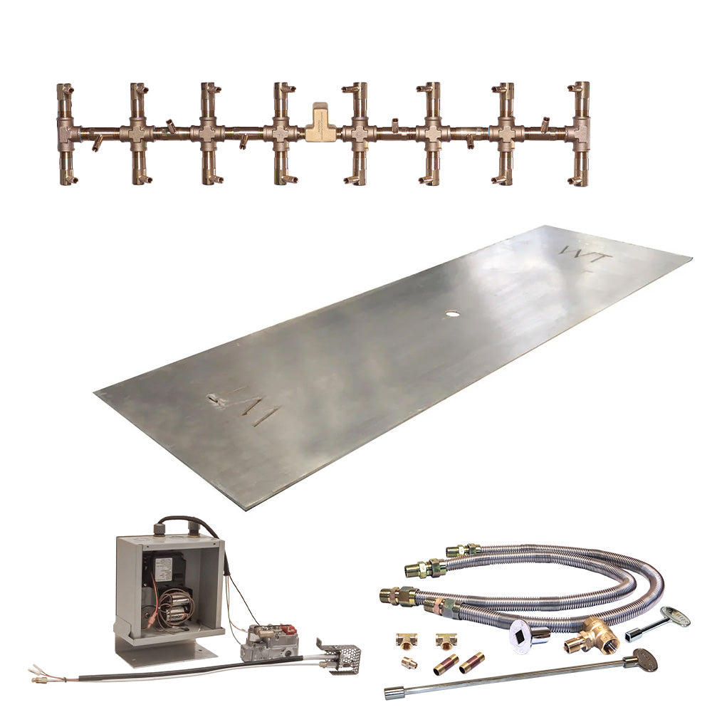 Crossfire by Warming Trends CFBT-3VIK 3 Volt Electronic Spark Ignition Linear Tree-Style Brass 13.75x5.25-Inch (110K BTU) Gas Fire Pit Burner Kit