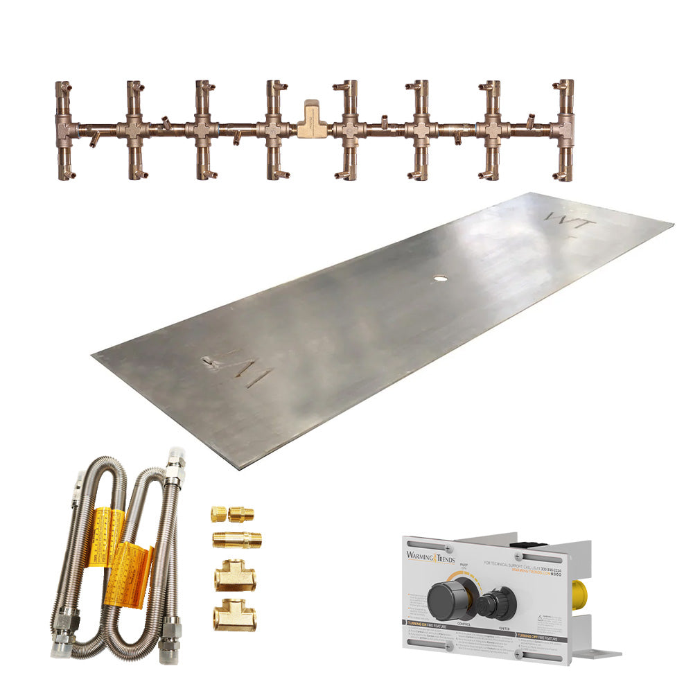 Crossfire by Warming Trends Mercury Flame Sensing Spark Ignition Linear Tree-Style Brass Fire Pit Burner Kit