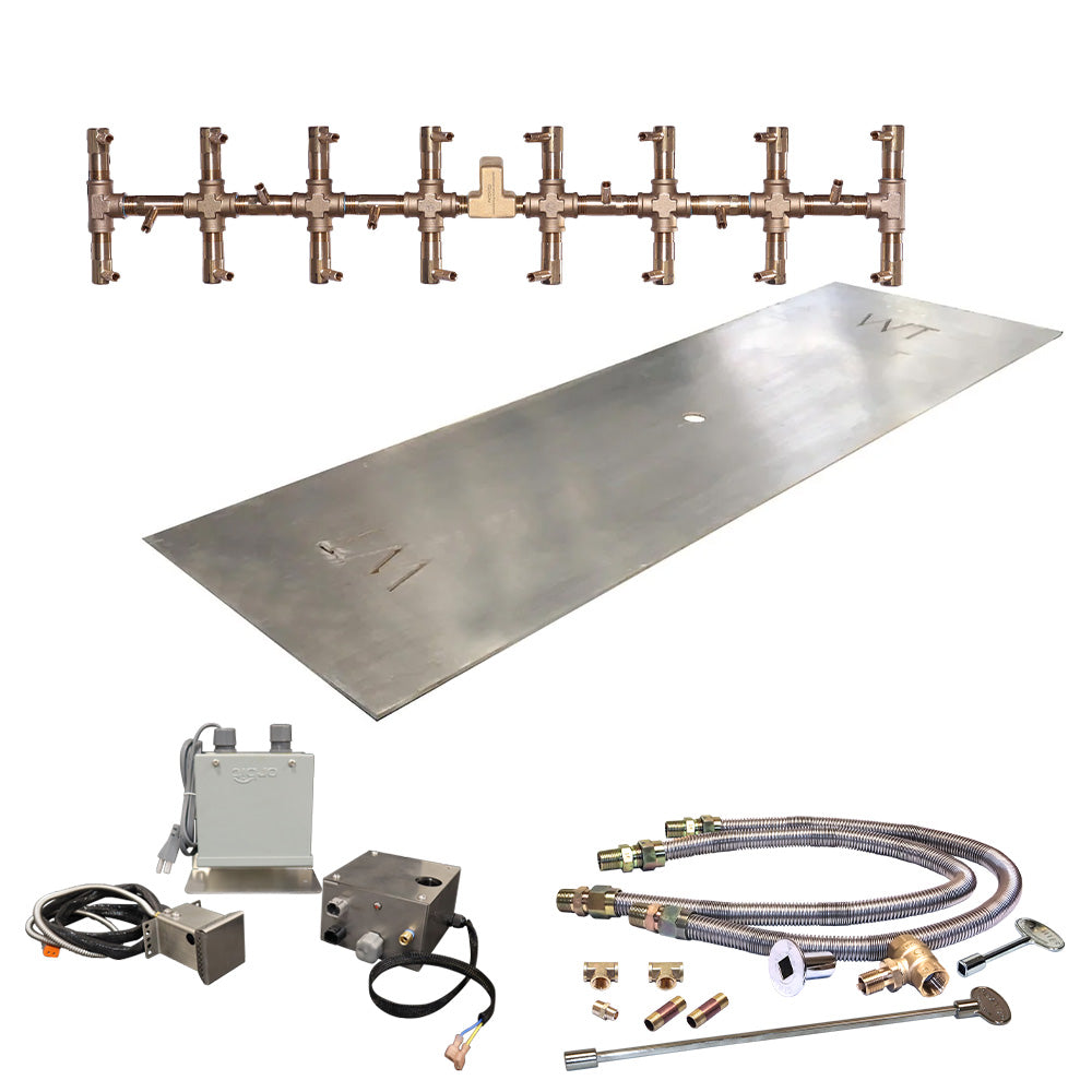 Crossfire by Warming Trends 24 Volt Platinum Electronic Ignition Tree-Style Brass Gas Fire Pit Burner Kit