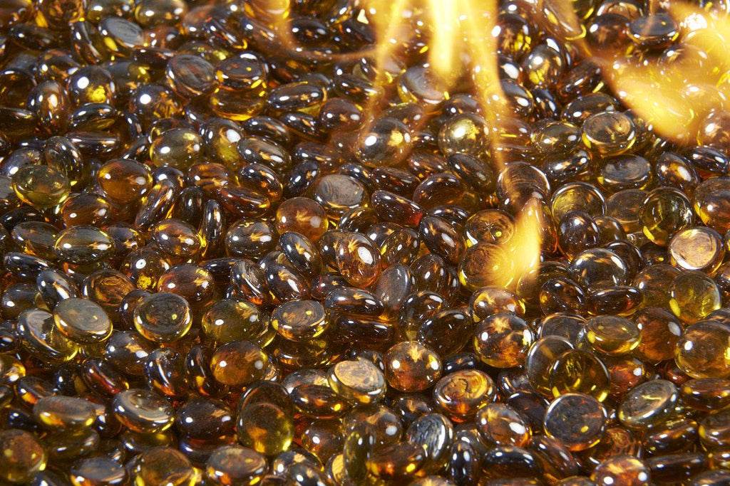 The Outdoor GreatRoom Company 5-Pound Fire Glass Gems, Amber Crystal