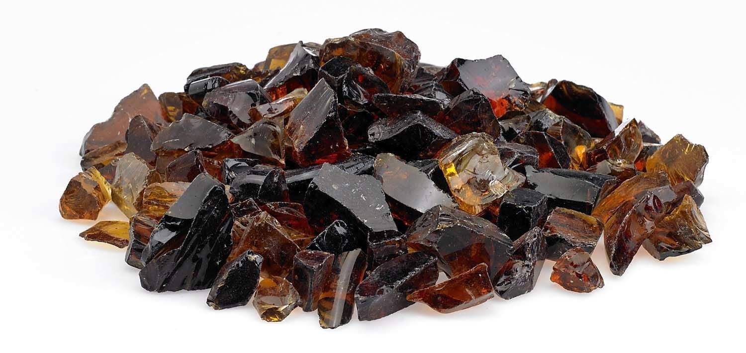 American Fire Glass 3/4-Inch Recycled Fire Glass, 10-Pounds, Auburn