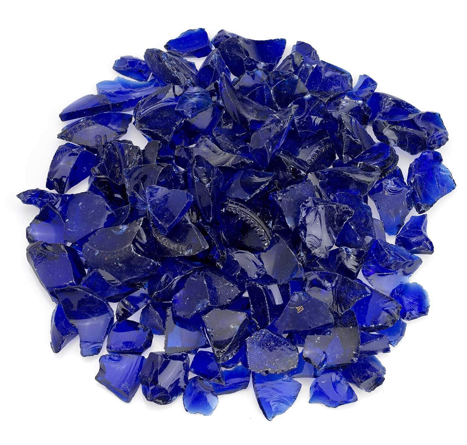 American Fire Glass 3/4-Inch Recycled Fire Glass, 10 lbs, Dark Blue