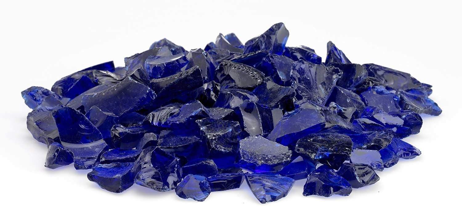 American Fire Glass 3/4-Inch Recycled Fire Glass, 10 lbs, Dark Blue