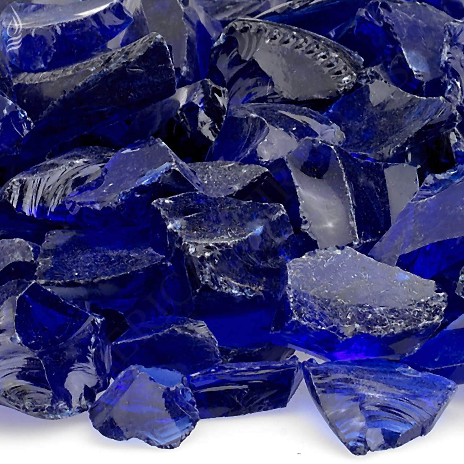 American Fire Glass 3/4-Inch Recycled Fire Glass, 10 lbs, Dark Blue