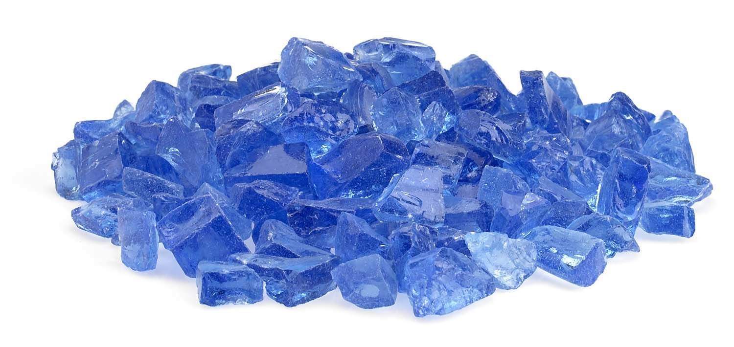 American Fire Glass 3/4-Inch Recycled Fire Glass, 10-Pounds, Light Blue