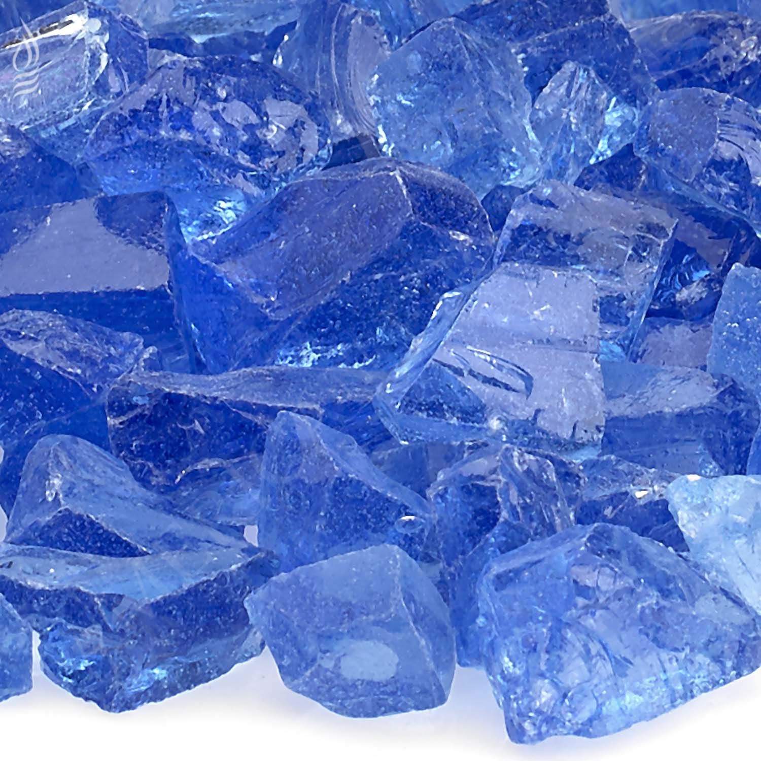 American Fire Glass 3/4-Inch Recycled Fire Glass, 10-Pounds, Light Blue