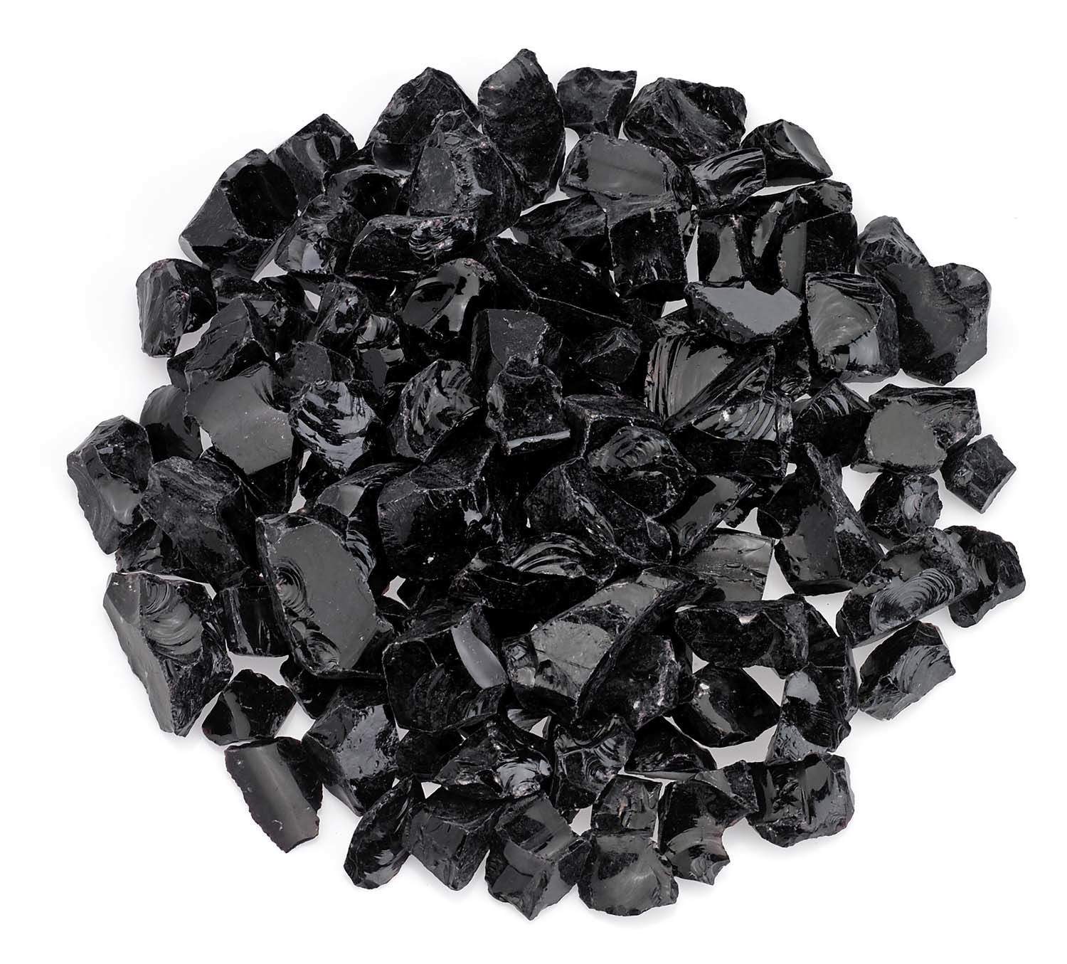 American Fire Glass 3/4-Inch Recycled Fire Glass, 10 lbs, Onyx